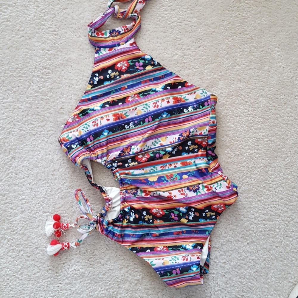 NWT Isabella Rose High Neck Cutout Swimsuit
